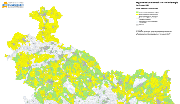 Planhinweiskarten für Windenergie und Photovoltaik