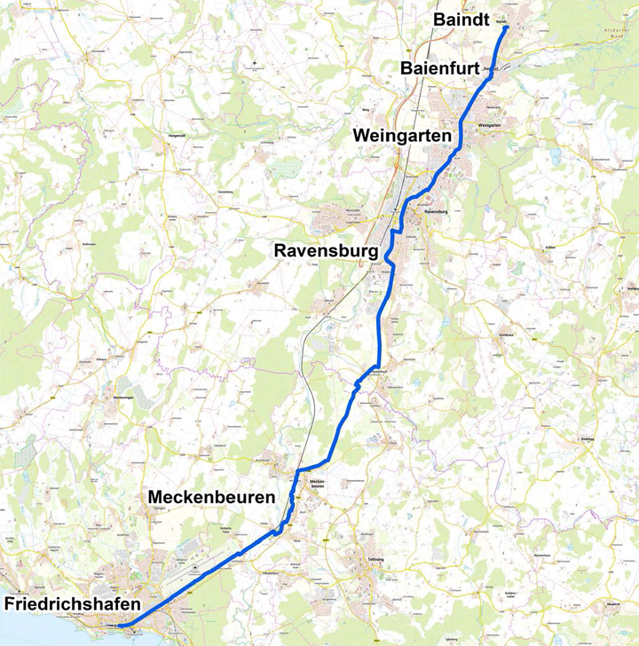 Die Radschnellverbindung Friedrichshafen-Baindt
